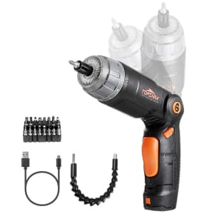 Topshak 4V Cordless Electric Screwdriver for $9