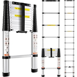 VEVOR Telescoping Ladder, 12.5 FT Aluminum One-Button Retraction Collapsible Extension Ladder, 375 for $85