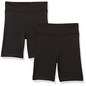 Amazon Essentials Girls' Midi Bike Shorts, 2-Pack Black, X-Large for $12