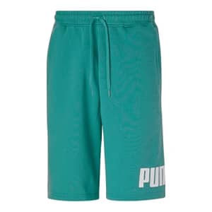 PUMA Men's Big Logo 10" Shorts, Deep Aqua, Small for $23