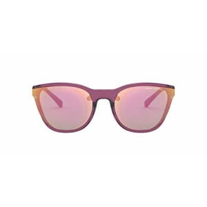 A|X Armani Exchange Women's AX4097S Square Sunglasses, Violet/Grey Rose Gold Mirrored, 60 mm for $77