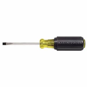 Klein Tools 3/16-Inch Flat Head Screwdriver, Cabinet Tip with 3-Inch Round Shank and Cushion Grip Handle Klein for $10