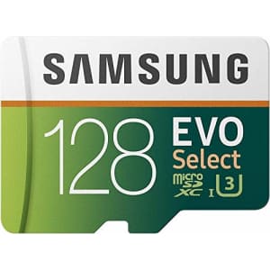Samsung 128GB 80MB/s EVO Select Micro SDXC Memory Card (MB-ME128DA/AM) for $33 Samsung 128GB 80MB/s EVO Select Micro SDXC Memory Card (MB-ME128DA/AM) for $33