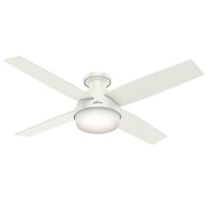 Hunter Fan Company 59242 Hunter 52" Dempsey Indoor Low Profile Ceiling Fan with Light, Fresh White for $247