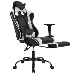 Furniture of America Lois Modern Leather Upholstered Ergonomic Reclining Gaming Chair with Foot for $104