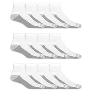 Fruit Of the Loom Men's Dual Defense Ankle Socks (12 Pack), White, 6-12 for $15