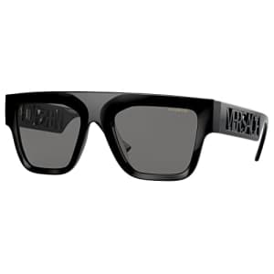 Versace VE 4430U GB1/81 Black Plastic Rectangle Sunglasses Grey Polarized Lens for $171