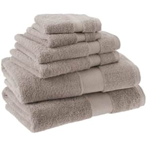 Amazon Aware 100% Organic Cotton Plush Bath Towels - 6-Piece Set, Taupe for $40