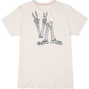 RVCA Men's BONEZY Short Sleeve T-Shirt, Antique/White, XS for $8
