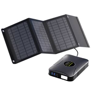 52Wh Portable Power Station w/ 22W Solar Panel for $65