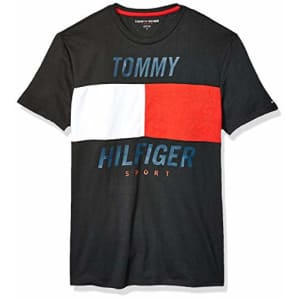 Tommy Hilfiger Men's Sport Short Sleeve Graphic T Shirt, Jet Black, XS for $15
