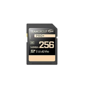 TEAMGROUP PRO 256GB UHS-I U3 A2 V30 4K UHD Read/Write Speed up to 160/120MB/s SDXC Memory Card for for $20