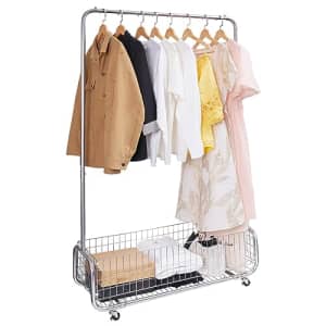 Heavy Duty Rolling Clothes Rack w/ Mesh Storage for $65