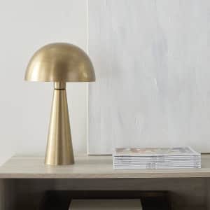 Nourison 17" Sleek Modern Iron Mushroom Table Lamp for $64