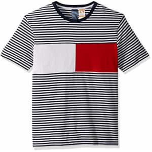 Tommy Hilfiger Men's Adaptive T Shirt with Magnetic-Buttons at Shoulders, Navy Blazer/Multi, Small for $40 Tommy Hilfiger Men's Adaptive T Shirt with Magnetic-Buttons at Shoulders, Navy Blazer/Multi, Small for $40