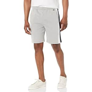 Lacoste Men's Regular Fit Shorts with Adjustable Waist, Silver Chine/Black-White, X-Large for $51 Lacoste Men's Regular Fit Shorts with Adjustable Waist, Silver Chine/Black-White, X-Large for $51