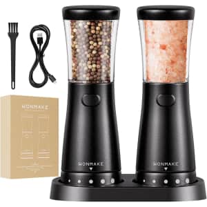 Wonmake Rechargeable Electric Salt and Pepper Grinder Set for $17