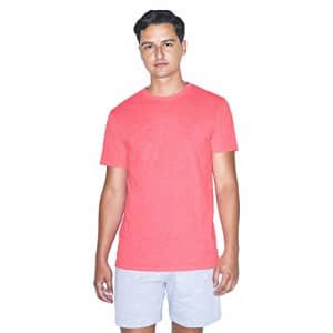American Apparel Men's 50/50 Crewneck Short Sleeve T-Shirt, 2-Pack, Neon Heather Pink, X-Small for $17