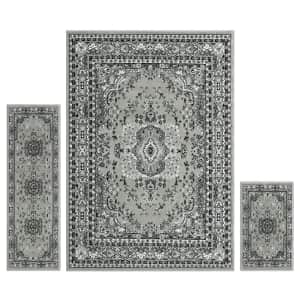 Home Dynamix Ariana Ksara Traditional Medallion Border Area Rug 3-Pack for $29
