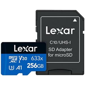 Lexar Blue Series High-Performance 633x 256GB microSDXC UHS-I Memory Card with SD Adapter for $24