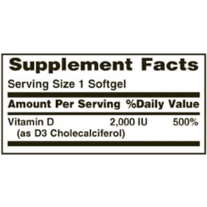 Nature's Bounty, D 2000 Iu Softgels, 150 Count for $23