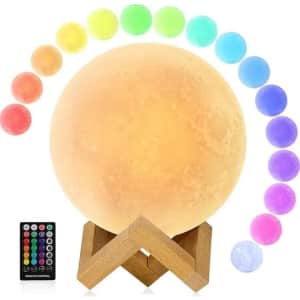 Color-Changing Moon Night Light Lamp w/ Remote for $12