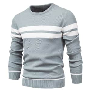 Men's Jumper Knit Striped Sweater for $11
