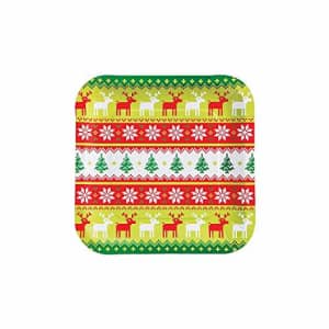 Fun Express - Ugly Sweater Dinner Plates (8pc) for Christmas - Party Supplies - Print Tableware - for $11