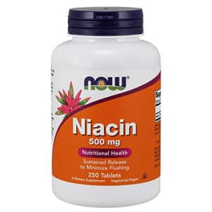 Now Foods NOW Supplements, Niacin (Vitamin B-3) 500 mg, Sustained Release, Nutritional Health, 250 Tablets for $14