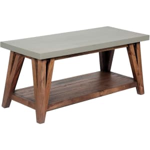 Alaterre Furniture Brookside 36" Concrete-Coated Solid Hardwood Coffee Table for $196 Alaterre Furniture Brookside 36" Concrete-Coated Solid Hardwood Coffee Table for $196