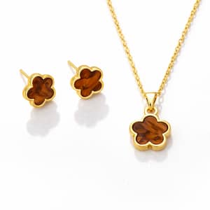 Gold Plated Clover Necklace, Charm, & Earrings Set for $15 Gold Plated Clover Necklace, Charm, & Earrings Set for $15