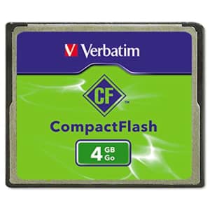 Verbatim 95188 CompactFlash Memory Card, Class 4, 4GB for $23