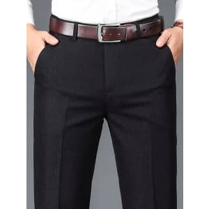 Men's Plain Suit Dress Trousers for $9