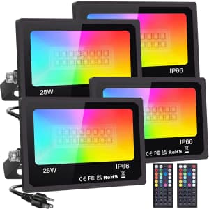 Monococo Store RGB LED Flood Light 4-Pack for $50