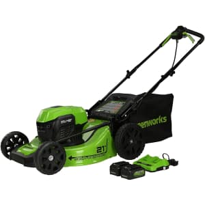 Greenworks 48V 21" Brushless Self-Propelled Mower w/ 2 Batteries for $300 Greenworks 48V 21" Brushless Self-Propelled Mower w/ 2 Batteries for $300