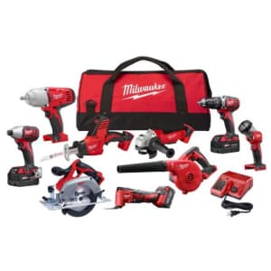 Milwaukee M18 18V Li-ion Cordless 9-Tool Combo Kit w/ 3 4Ah Batteries for $599 Milwaukee M18 18V Li-ion Cordless 9-Tool Combo Kit w/ 3 4Ah Batteries for $599