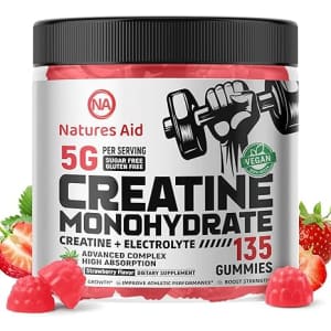 Nature's Aid 5g Creatine Monohydrate Gummies 135-Count Tub for $15