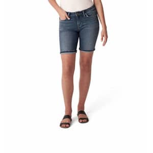 Silver Jeans Co. Women's Suki Mid Rise Shorts, Eco Dark Wash, 36W for $36