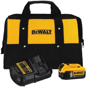 DeWalt 20V MAX Battery and Charger Kit with Bag for $96