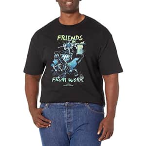 Marvel Big & Tall Work Friends Men's Tops Short Sleeve Tee Shirt, Black, 4X-Large for $7