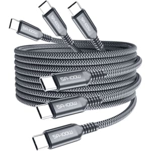 100W USB-C to Type-C Cable 3-Pack for $8