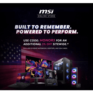 MSI Memorial Day Sale: 5% off