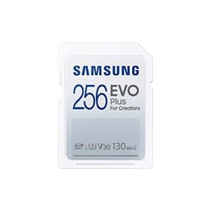 SAMSUNG EVO Plus Full Size 256GB SDXC Card 130MB/s Full HD & 4K UHD, UHS-I, U3, V30 (MB-SC256K/AM) for $17