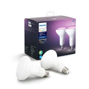 Philips Hue 548586 Smart Light BR30 Bulb, 2 Pack, White and Color Ambiance, 2 Count for $100