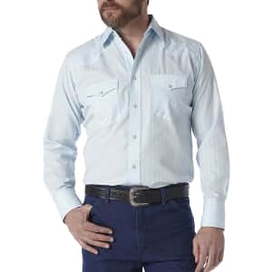 Wrangler Men's Sport Western Two Pocket Long Sleeve Snap Shirt From $19