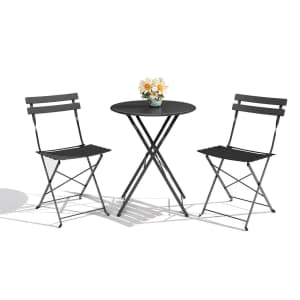 3-Piece Foldable Patio Bistro Set for $87