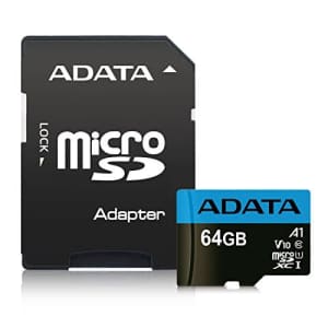 ADATA Premier 64GB MicroSDHC/SDXC UHS-I Class 10 V10 A1 Memory Card with Adapter Read up to 100 for $9