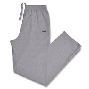 Fila Mens Big and Tall Lightweight Jersey Activewear Lounge Sweatpants Open Bottom Heather Grey for $33