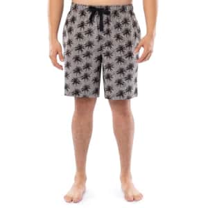 Van Heusen Men's Jersey Knit Sleep Shorts, Grey/Palm, Small for $13