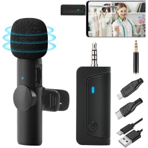Homvos Wireless Lavalier Microphone for $20